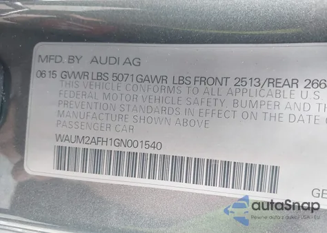 2016 Audi A5 2.0T Premium from USA, damaged, VIN WAUM2AFH1GN001540
